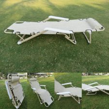 FOLDING RECLINING CHAIR WITH BED-BEIGE