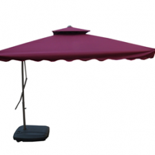 PATIO UMBRELLA, SIDE POLE, 2.5 M. x 2.5 M., WINE RED