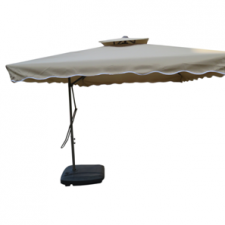 PATIO UMBRELLA, SIDE POLE, 2.5 m. x 2.5 m, DARK BEIGE