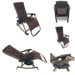 FOLDING ZERO GRAVITY RECLINING ROCKING CHAIR,08  BROWN FLOWERS