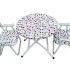 Folding Baby Table - Chairs Set (1+2 Chairs With Arms)-P.P.Printed, Strawberry