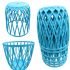 Stackable Stool, Side Grill (866), P.P., BLUE ( Set of 4 Pcs.)