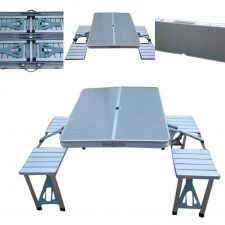 Folding Picnic Table With Joint Chairs - 8828 (White - MDF Top)