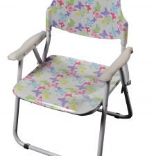 Folding Baby Chair - P.P. Printed - With Arms - Multi Colour Butterfly