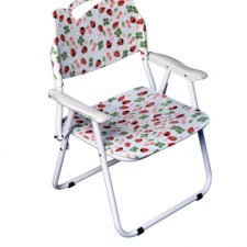 Folding Baby Chair - P.P. Printed - With Arms - Strawberry