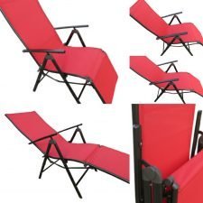 Folding Multi Stage Reclining Chair - Leg Frame - Red