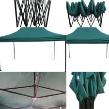 Quick Foldable Gazebo, 15' x 10', H.D., GREEN