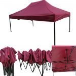 Quick Foldable Gazebo, 15' x 10', H.D., WINE RED