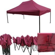 Quick Foldable Gazebo, 15' x 10', H.D., WINE RED