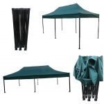 Quick Foldable Gazebo, 20' x 10', H.D., GREEN