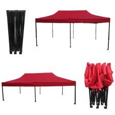 Quick Foldable Gazebo, 20' x 10', H.D., T. RED