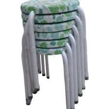 Stackable Stool, P.P. Printed, Green Petals (10 Pc. Bunch)
