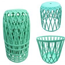 Stackable Stool, Side Grill (866), P.P., GREEN (Set of 4 Pcs.)