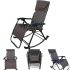 Folding portable zero gravity compact easy push back rocking oscillating reclining designer relax chair- 08 BROWN FLOWERS- With Cushion, side tray and drink holder