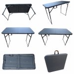 Folding Dining Table For Garden Restaurant, Food Parlor Ice Cream Parlor, Cafeteria, Farm House, Canteen, Catering, Home Household - Rectangular 120 x 60 Cm (4' x 2', Variable Height)