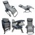 Folding portable zero gravity compact easy push back rocking oscillating reclining designer relax chair- 36 GREEN FLOWERS- With side tray and drink holder
