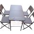 Folding Garden Restaurant Food Parlor Ice Cream Parlor Cafeteria Farm House Canteen Catering Home Household Dining Table+4 Chairs Set- Rattan