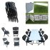 Amaze Folding Garden Restaurant Food Parlor Ice Cream Parlor Cafeteria Farm House Canteen Catering Home Household Dining Table+6 Chairs Set (6' X 2.5') (Color-White & Black)