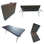 Amaze Multipurpose Folding Patio Dining Table Versatile Outdoor Furniture for Dining, Study, and Picnic (Size-(6'x2.5') - Wooden/Rattan Design