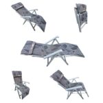 Amaze Folding Reclining Chair Cum Bed| Multi-Functional Lounge Chair for Home, Office, and Camping (Color-Grey)