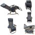 Folding portable zero gravity compact easy push back rocking oscillating reclining designer relax chair- 03 GREY FLOWERS- With side tray and drink holder