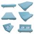 Sofa Cum Bed, 8610, Aqua Blue (Double Bed)