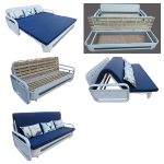 Sofa Cum Bed, Model - 8638, Blue (Double Bed)