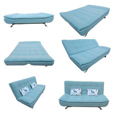 Sofa Cum Bed, 8610, Aqua Blue (Double Bed)