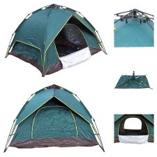 Camping Tent - Automatic - Square (Double Layer)-Green (3 People)