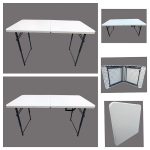 FOLDING TABLE, 4' x 2', SPLIT TOP (Telescopic Legs)