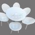 Dining Table-Chairs Set, 120 Cm Dia., WHITE