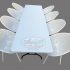 Dining Table-Chairs Set, 8'x2.5', WHITE IGLOO