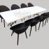 Dining Table-Chairs Set, 8'x2.5', BLACK IGLOO
