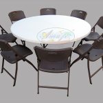 Dining Table-Chairs Set (Round Table+8 Chairs)-Brown Rattan