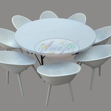 Dining Table-Chairs Set (Round Table+8 Chairs_