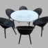 Dining Table-Chairs Set, 120 Cm Dia., BLACK